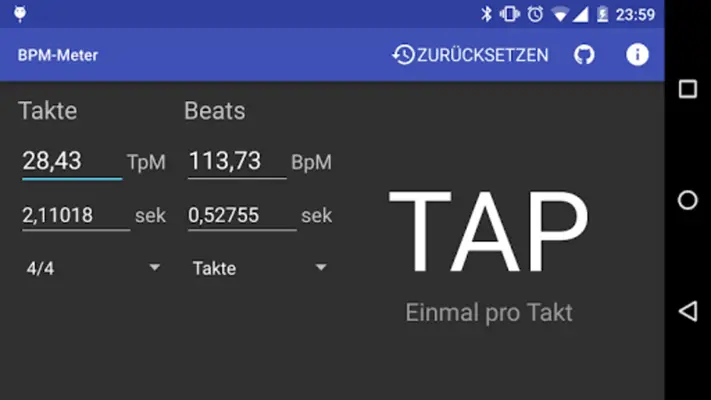 BPM-Meter android App screenshot 1